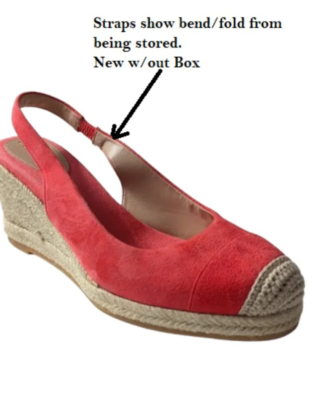 Cole Haan Orange Red Suede Ankle-Strap Espadrille Wedge Slingback Sandal Size 9